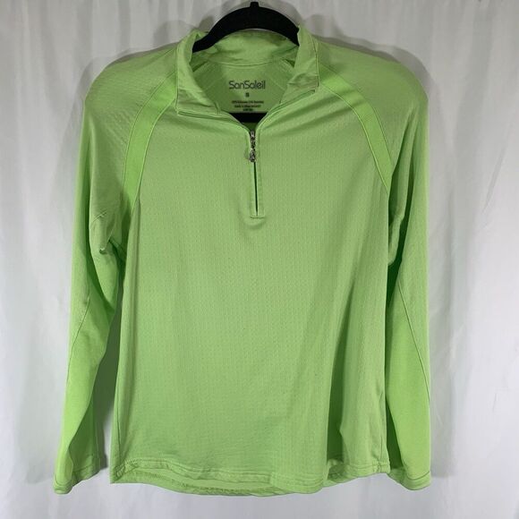 San Soleil Jacket Women's Small Lime Green 1/4 Zip Lightweight Pullover - Picture 1 of 9